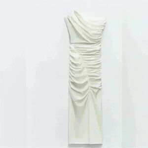 Zara One Shoulder White Dress